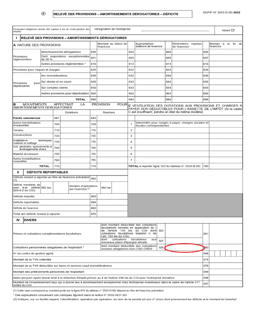 déclaration revenus meublés 2042 c Pro 8 amortissement dérogatoires