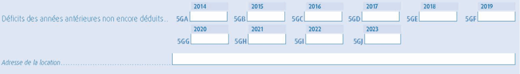 report déficit location meublée non professionnelle déclaration de revenus 2042 c Pro