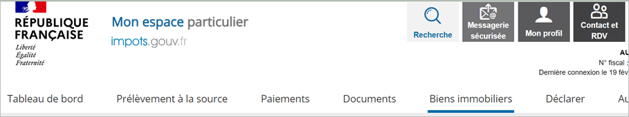 gestion d'un bien immobilier sur impots.gouv.fr