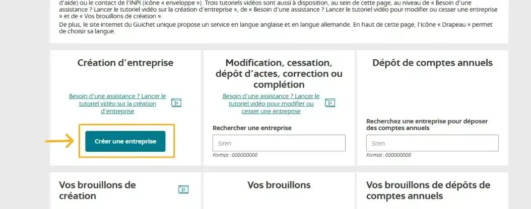 créer une sci portail inpi