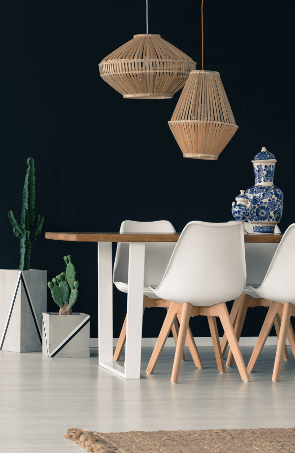 Salon noir blanc location meuble