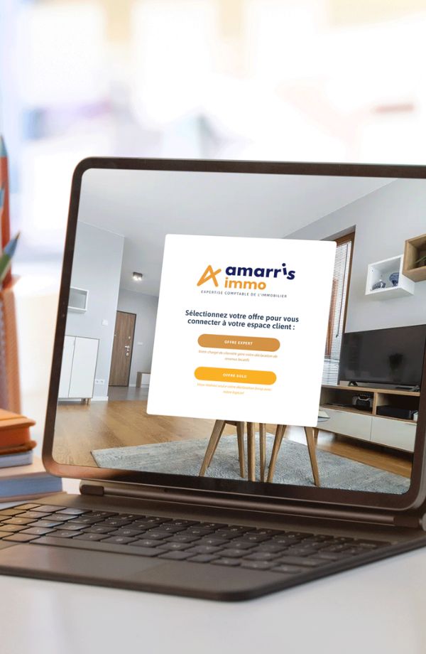 Ecran de connexion Amarris Immo Solo ou Expert