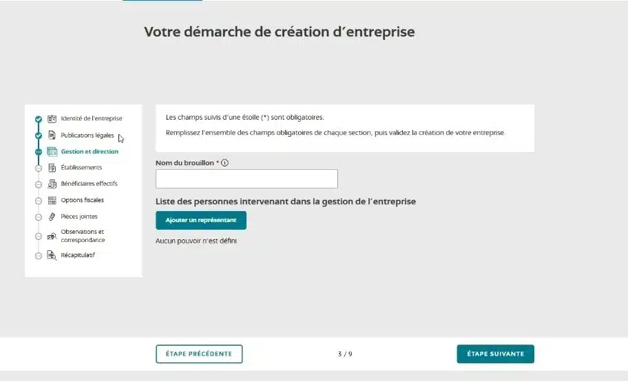ajout représentant sci inpi