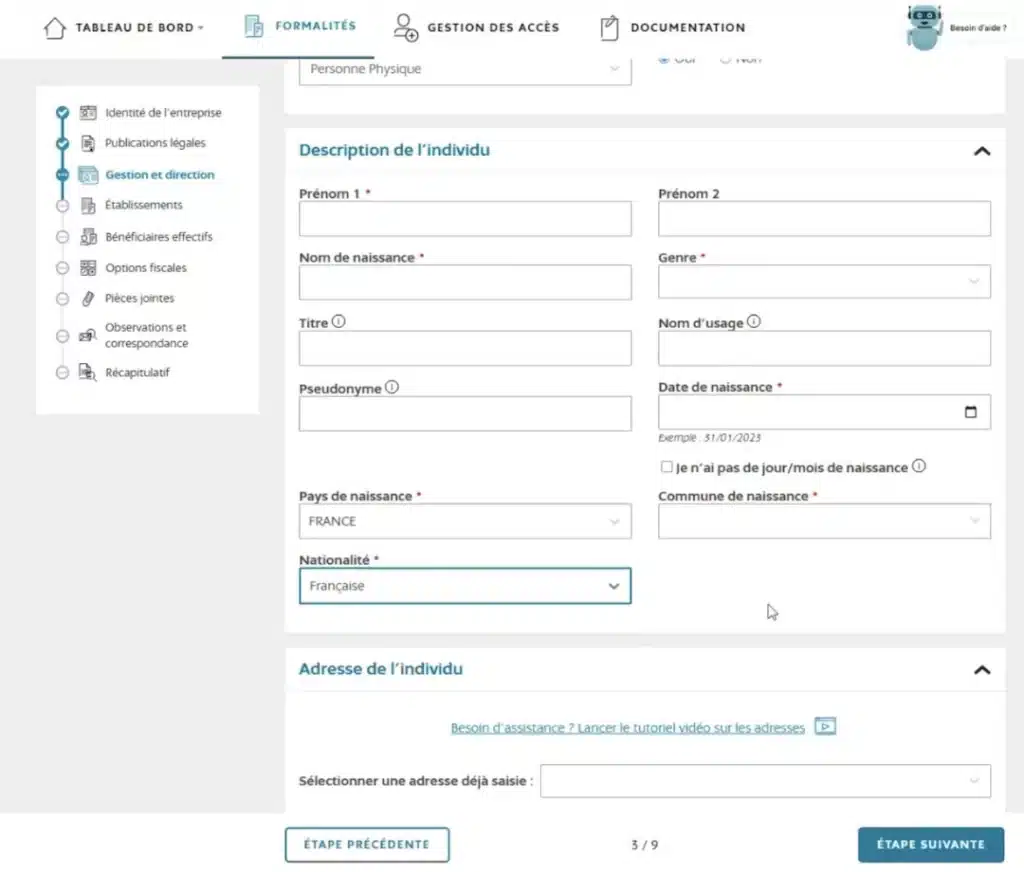 description individu sci inpi