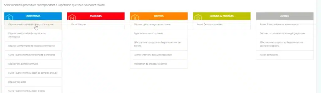procédure création sci inpi