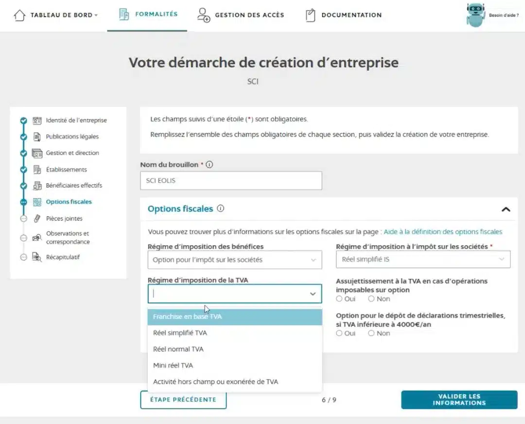régime tva sci inpi