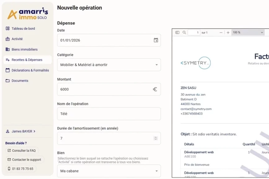 Opérations dans le logiciel LMNP Solo