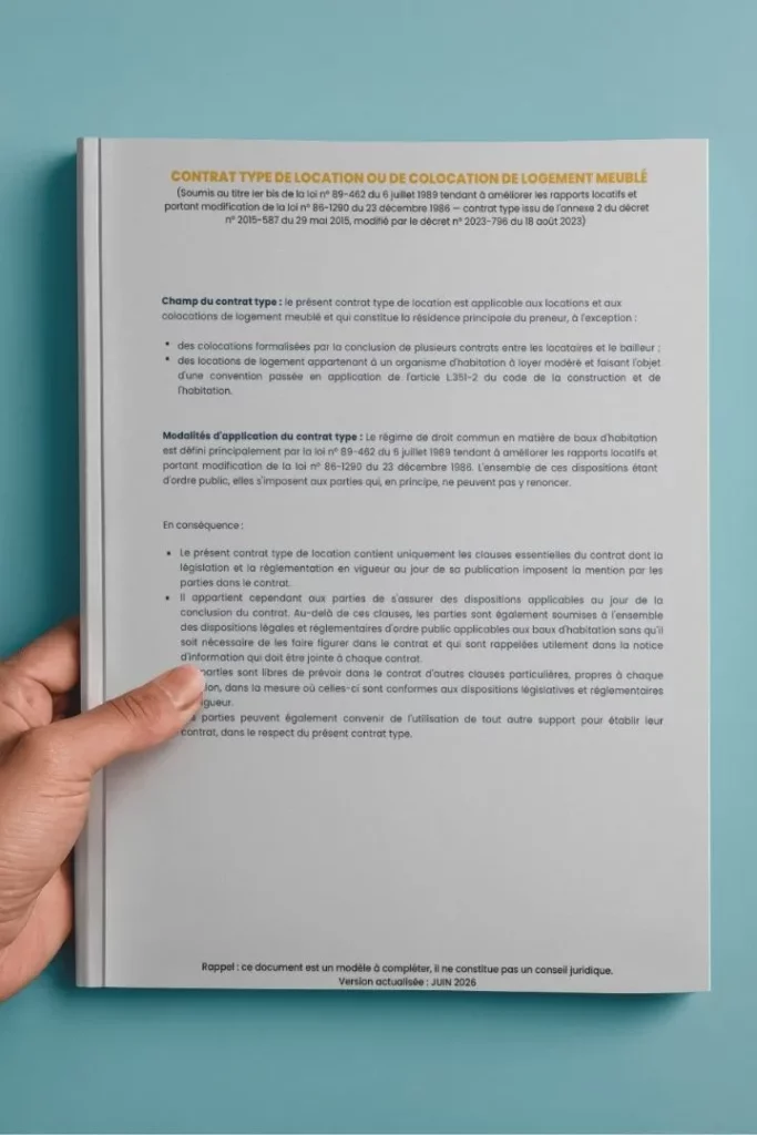 Modèle de bail meublé pdf